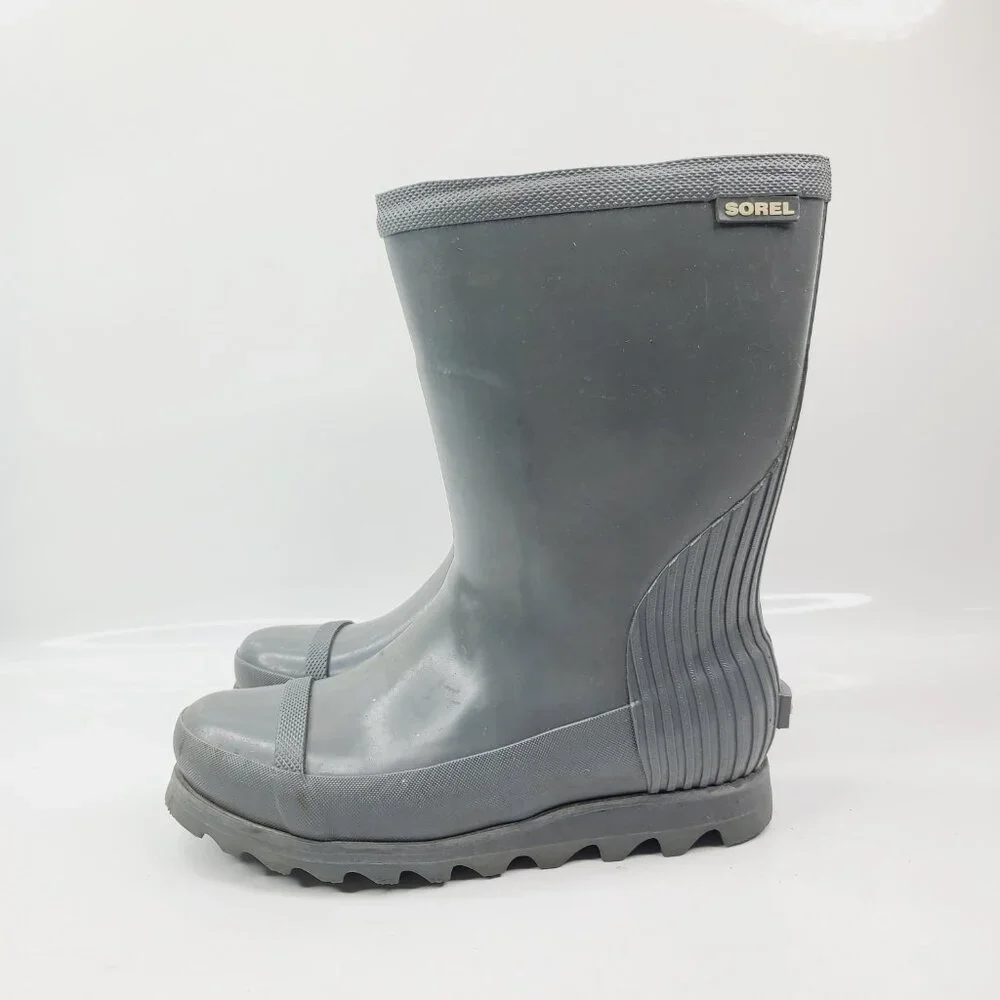 Sorel Women's‎ Grey NL2521-053 Joan Short Rubber Waterproof Rain Boots Size 5.5